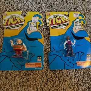 Vintage The Tick Collectible Figures-Chairface and Dyna-Mole.